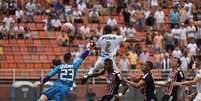 Luiz Felipe marca o primeiro gol do Santos no clássico do último domingo  Foto: Ivan Storti/Santos FC / LANCE!