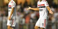 Diego Souza, do São Paulo, na partida contra o Talleres, da Argentina, válida pelo jogo de volta da segunda fase preliminar da Copa Libertadores 2019, realizada no Estádio do Morumbi, na capital paulista, na noite desta quarta-feira (13).  Foto: Mauro Horita / Estadão Conteúdo