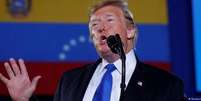 Presidente dos EUA, Donald Trump, discursa para apoiadores e expatriados venezuelanos em Miami  Foto: DW / Deutsche Welle