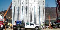 Barreira construída em Tijuana, na fronteira entre EUA e México  Foto: EPA / Ansa - Brasil