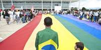 Protesto no Palácio do Planalto. Atualmente, não existe na legislação brasileira crime de homofobia  Foto: Marcello Casal Jr. / Agência Brasil / Estadão