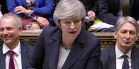 Premiê britânica, Theresa May, discursa no Parlamento em Londres
13/02/2019 Reuters TV via REUTERS   Foto: Reuters