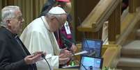 Papa Francisco durante cúpula no Vaticano para debater abusos sexuais na Igreja  Foto: CTV via REUTERS / Reuters