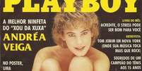 Andréa Veiga na cap da 'Playboy' em 1988  Foto: Reprodução de 'Playboy' (1988) / Abril / Estadão