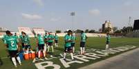 Equipe do Palmeiras durante treinamento, no Estádio Romelio Martinez, em Barranquilla, na Colômbia  Foto: Cesar Greco / Fotoarena / Estadão