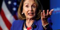 Presidente da C&acirc;mara dos Deputados dos EUA, Nancy Pelosi, durante evento em Washington
08/03/2019 REUTERS/Kevin Lamarque  Foto: Reuters