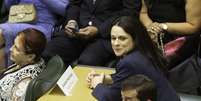 A deputada estadual eleita Janaína Paschoal (PSL) toma posse durante cerimônia na Assembléia Legislativa de São Paulo na tarde desta sexta-feira (15).  Foto: BRUNO ROCHA/FOTOARENA / Estadão