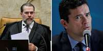 O presidente do Supremo Tribunal Federal, Dias Toffoli, e o ministro da Justi&ccedil;a e Seguran&ccedil;a P&uacute;blica, S&eacute;rgio Moro  Foto: com Mateus Bonomi/Agif/Estad&atilde;o Conte&uacute;do e Ueslei Marcelino/Reuters / Terra