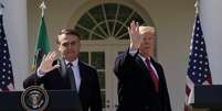 Presidentes Jair Bolsonaro e Donald Trump na Casa Branca, em Washington, Estados Unidos   Foto: Kevin Lamarque / Reuters