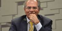 Paulo Guedes, ministro da Economia em audiência sobre a reforma da Previdência na Comissão de Assuntos Econômicos (CAE) do Senado Federal em Brasília (DF), nesta quarta-feira (27).  Foto: RENATO COSTA /FRAMEPHOTO / Estadão