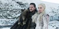 Jon Snow (Kit Harington) e Daenerys Targaryen (Emilia Clarke) em cena da 8ª temporada de 'Game of Thrones'.  Foto: HBO / Divulgação / Estadão