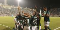 Comemoração do gol de Felipe Melo, do Palmeiras, durante partida contra o time do Novorizontino, válida pelo segundo jogo das quartas de final do Campeonato Paulista, no estádio Paulo Machado de Carvalho (Pacaembu)  Foto: Alex Silva / Estadão