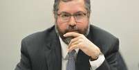 O ministro das Rela&ccedil;&otilde;es Exteriores, Ernesto Ara&uacute;jo.  Foto: Marcelo Camargo/Ag&ecirc;ncia Brasil / Estad&atilde;o
