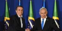 Presidente do Brasil, Jair Bolsonaro, e o primeiro-ministro de Israel, Benjamin Netanyahu  Foto: Debbie Hill / Reuters