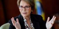 Ministra da Agricultura, Tereza Cristina, durante entrevista &agrave; Reuters em Bras&iacute;lia. REUTERS/Ueslei Marcelino  Foto: Reuters