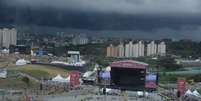 O segundo dia do festival de música Lollapalooza Brasil 2019 foi paralisado na tarde deste sábado (6) por conta do mau tempo.   Foto: Francisco Cepeda / Estadão Conteúdo