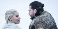 Daenerys Targaryen (Emilia Clarke) e Jon Snow (Kit Harington) no primeiro episódio da oitava e última temporada de 'Game of Thrones'.  Foto: HBO/Divulgação / Estadão Conteúdo