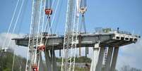 Estrutura da Ponte Morandi ainda está sendo desmontada  Foto: ANSA / Ansa - Brasil