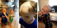 Crianças se divertiram, mesmo não gostando do corte de cabelo.  Foto: Twitter / @itsiannn / Estadão