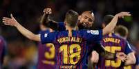 Jordi Alba marcou o gol da nova vitória do Barcelona no Campeonato Espanhol (Foto: AFP)  Foto: Lance!