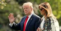 Presidente dos EUA, Donald Trump, e a primeira-dama, Melania Trump, na Casa Branca
18/04/2019
REUTERS/Carlos Barria  Foto: Reuters