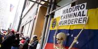 Protesto contra Nicolás Maduro em Nova York, nos EUA  Foto: EPA / Ansa - Brasil