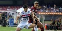 Após sair perdendo por 1 a 0, o São Paulo de Cuca arrancou um empate contra o Flamengo no Morumbi no final do segundo tempo  Foto:  FLÁVIO HOPP / Gazeta Press