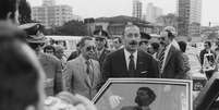 O ditador argentino Jorge Rafael Videla, em visita a Brasília em 1980  Foto: Rolando de Freitas / Estadão