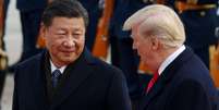 Presidente dos EUA, Donald Trump, ao lado do mandatário chinês, Xi Jinping 
09/11/2017
REUTERS/Damir Sagolj  Foto: Reuters