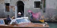 Suposto mural de Banksy em Veneza, na Itália  Foto: ANSA / Ansa - Brasil