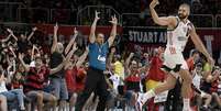 Olivinha do Flamengo durante jogo valido pelo 1º jogo da final do NBB 2019, no ginásio do Maracanãzinho  Foto: Alexandre Loureiro / Inovafoto / Gazeta Esportiva