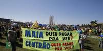 Manifestação em apoio ao presidente Jair Bolsonaro na manhã deste domingo (26) em Brasília  Foto: DIDA SAMPAIO / Estadão Conteúdo