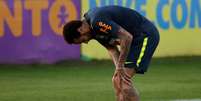 Neymar durante treino da Seleção, em Teresópolis  Foto: Ricardo Moraes / Reuters