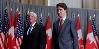 Vice-presidente dos Estados Unidos, Mike Pence, e primeiro-ministro do Canadá, Justin Trudeau, deixam entrevista coletiva em Ottawa
30/05/2019 REUTERS/Chris Wattie  Foto: Reuters