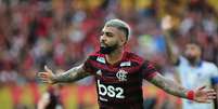   O jogador Gabriel (Gabigol) do Flamengo comemora gol durante a partida entre Flamengo e Fortaleza  Foto: Wallace Teixeira / Futura Press