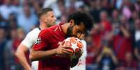 Salah abriu o caminho para o título do Liverpool, neste sábado (Foto: GABRIEL BOUYS / AFP)  Foto: LANCE!