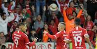 Guerrero do Internacional comemora gol durante a partida entre Internacional RS e Avaí SC, válida pelo Campeonato Brasileiro 2019, no Estádio Beira Rio em Porto Alegre (RS), neste domingo (02)  Foto: Ricardo Rímoli / Futura Press