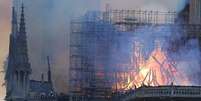 Incêndio destruiu o teto e a torre central da Catedral de Notre-Dame  Foto: ANSA / Ansa - Brasil