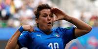 A atacante italiana Cristiana Girelli comemora segundo gol durante partida contra a Jamaica na Copa do Mundo
14/06/2019
REUTERS/Gonzalo Fuentes  Foto: Reuters