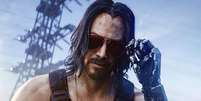 Quem roubou a cena desta E3 foi o ator Keanu Reeves, que apareceu de surpresa na conferência da Microsoft para anunciar que fará um personagem em Cyberpunk 2077, jogo da produtora polonesa CD Projekt Red   Foto: Divulgação/Cd Projekt Red / Estadão