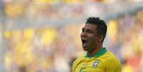 Comemoração do gol de Casemiro, do Brasil, marcado diante do Peru, durante partida válida pela 3ª rodada do Grupo A da Copa América 2019, realizada na Arena Corinthians, em Itaquera, zona leste da capital paulista, nesta sábado (22).  Foto: THIAGO CALIL/AGIF / Estadão Conteúdo