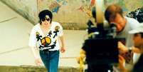 Michael Jackson em filmagem de clipe no Morro Dona Marta, no Rio de Janeiro  Foto: Luiz Morier / Estadão