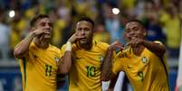 Neymar, jogador da Seleção Brasileira de futebol, comemora seu gol durante partida contra a Argentina, válida pela décima primeira rodada das Eliminatórias Sul-americanas 2016 para a Copa do Mundo 2018, na Rússia.  Foto: Andre Yanckous/Agif / Gazeta Press