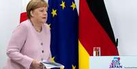 Merkel, durante a reunião do G20, no Japão. Tremores provocaram especulações sobre seu estado de saúde  Foto: DW / Deutsche Welle