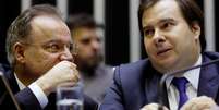 Presidente da Câmara, Rodrigo Maia, e relator da reforma da Previdência, Samuel Moreira, durante votação da proposta no plenário da Casa
10/07/2019
REUTERS/Adriano Machado  Foto: Reuters