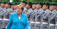 Angela Merkel durante cerim&ocirc;nia de recep&ccedil;&atilde;o ao primeiro-ministro da Finl&acirc;ndia  Foto: EPA / Ansa - Brasil