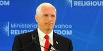 Vice-presidente dos EUA, Mike Pence, durante evento sobre liberdade religiosa em Washington
18/07/2019 REUTERS/Mary F. Calvert  Foto: Reuters