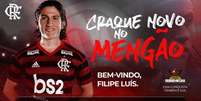 Filipe Luís foi anunciado pelo Flamengo (Foto: Reprodução/Flamengo)  Foto: LANCE!