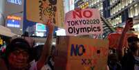 Manifestantes protestam em Tóquio contra realização dos Jogos Olímpicos
24/07/2019
REUTERS/Kwiyeon Ha  Foto: Reuters