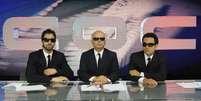 Rafinha Bastos, Marcelo Tas e Marco Luque &agrave; frente da apresenta&ccedil;&atilde;o do 'CQC', em 2008.  Foto: Band / Divulga&ccedil;&atilde;o / Estad&atilde;o Conte&uacute;do